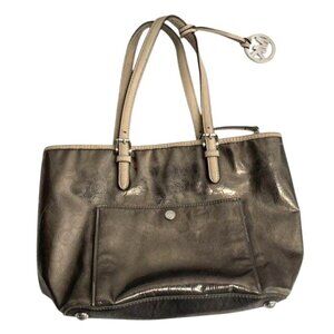 Michael Kors Metallic Bronze Signature Logo Tote Bag Purse